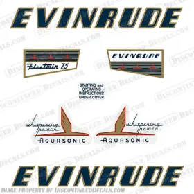 E-7.5-55-w Discontinued Decals Fits Evinrude 1955 7.5hp Whisper Power Outboard Motor Engine Decal Kit