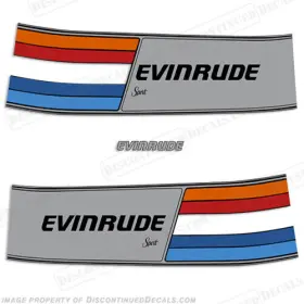 E-75-81 Discontinued Decals Fits Evinrude 1981 75hp Decal Kit
