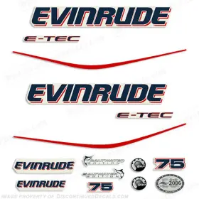 E-75-etec Discontinued Decals Fits Evinrude 75hp E-tec Decal Kit