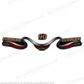 E-90-r Discontinued Decals Fits Evinrude 90 Decal Kit - Red