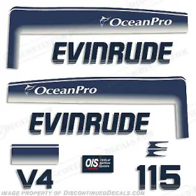 E-op-115-93 Discontinued Decals Fits Evinrude 1993 - 1998 115hp Oceanpro