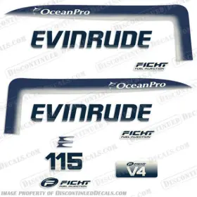 E-op-115-v4-fight-98 Discontinued Decals Fits Evinrude 115hp V4 Fight Oceanpro - 1998