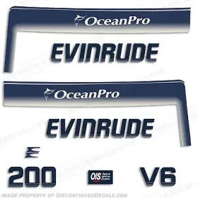 E-op-200-v6-93 Discontinued Decals Fits Evinrude 1993 - 1997 200hp Oceanpro