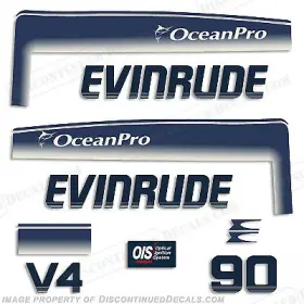 E-op-90-v4-93 Discontinued Decals Fits Evinrude 1993 - 1998 90hp Oceanpro