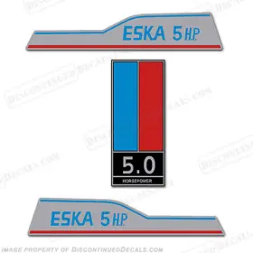 Esk-5 Discontinued Decals Fits Eska 5hp Outboard Motor Engine Decal Kit