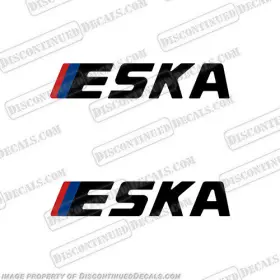Eska-1-7.5 Discontinued Decals Fits Eska Outboard Motor Engine Set Of 2 - 1.5 Inch High X 7.5 Long