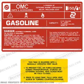F-tnk-omc-6-6y Discontinued Decals Fits Omc 6 Gallon 6y Fuel Tank Decal Gas