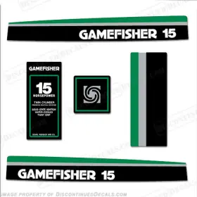 Ga-15-77 Discontinued Decals Fits Gamefisher 1977 15hp Outboard Motor Engine Decal Kit