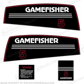 Ga-5-89 Discontinued Decals Fits Gamefisher 5hp Outboard Motor Engine Decal Kit 1989-1990