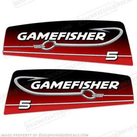 Ga-5-99 Discontinued Decals Fits Gamefisher 5hp Hook Outboard Motor Engine Decal Kit 1999-2000