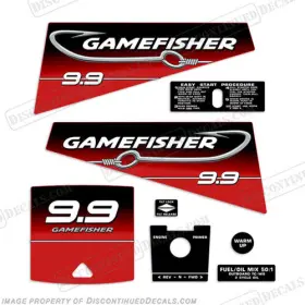 Ga-9.9-h Discontinued Decals Fits Gamefisher 9.9hp Hook Outboard Motor Engine Decal Kit 1999-2000