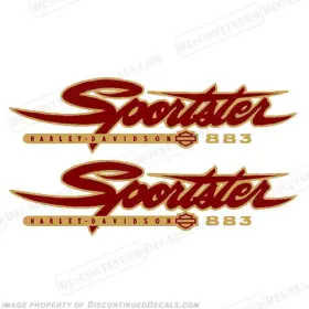 Har-sprt-883-2c Discontinued Decals Fits Harley Davidson Sportster 883 Set Of 2 - Color