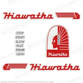 Hia-5-53 Discontinued Decals Fits Hiawatha 5hp Outboard Motor Engine - 1953