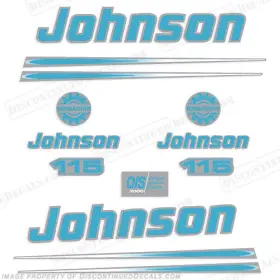 J-115-04-b Discontinued Decals Fits Johnson 115hp - Blue/silver 2002 2006