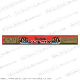J-12-37 Discontinued Decals Fits 1937 Johnson 12hp Sea Horse Decal Kit
