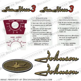 J-3-58-w-chk Discontinued Decals Fits Johnson 1958 3hp With Control Decal Choke Cutout