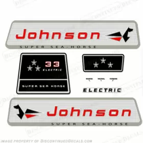 J-33-65-e Discontinued Decals Fits Johnson 1965 33hp - Electric
