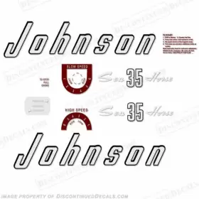 J-35-57 Discontinued Decals Fits Johnson 1957 35hp
