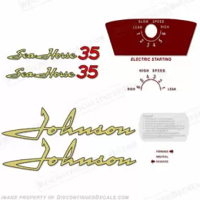 J-35-58-e Discontinued Decals Fits Johnson 1958 35hp - Electric