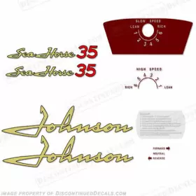J-35-58 Discontinued Decals Fits Johnson 1958 35hp