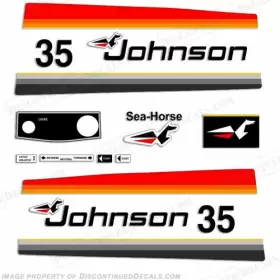 J-35-77-e Discontinued Decals Fits Johnson 1977 35hp - Electric