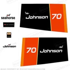 J-70-76 Discontinued Decals Fits Johnson 1976 70hp Outboard Motor Engine