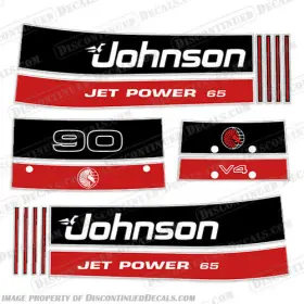 J-90-sh-91 Discontinued Decals Fits Johnson 90hp V4 Sea Horse Outboard Motor Engine - Early 1990s