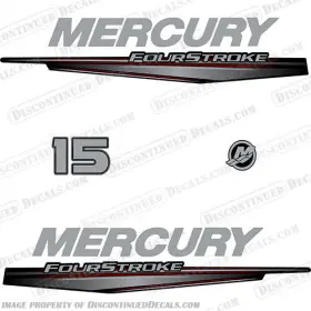 M-15-11 Discontinued Decals Fits Mercury 15hp Fourstroke Outboard Motor Engine Decal Kit - 2011