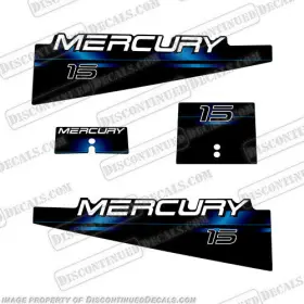 M-15-b-94-99 Discontinued Decals Fits Mercury 15hp Blue Decal Kit - 1994 1999