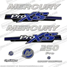 M-150-pxs-13-bsc Discontinued Decals Fits Mercury 250hp Proxs 2013 Style - Blue / Metallic Silver Chrome