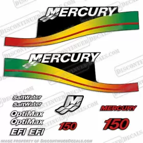 M-150-rsta Discontinued Decals Fits Mercury 150hp Decal Kit - Rasta Colors