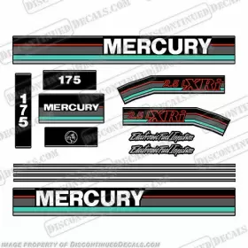 M-175-xri-90s-a Discontinued Decals Fits Mercury 1991 - 1995 175hp 2.5 Liter Xri Outboard Engine Motor Decal Aqua