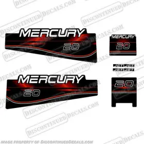 M-20-4s-96-r Discontinued Decals Fits Mercury 20hp Decal Kit - 1996 Red