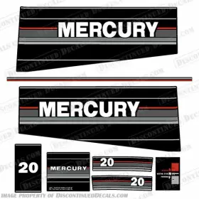 M-20-90 Discontinued Decals Fits Mercury 20hp Outboard Engine - 1989 1990