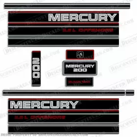 M-200-bm-95-off Discontinued Decals Fits Mercury 200hp 2.5l Offshore Blackmax Decal Kit - 1995