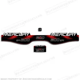 M-200-efi-99-r Discontinued Decals Fits Mercury 200hp Efi - 1994 1999 Red
