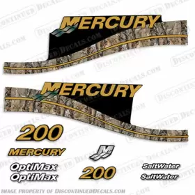 M-200-opti-camo Discontinued Decals Fits Mercury Custom 200 Decal Kit - Real Camo Style