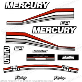 Discontinued Decals M-225-pro-pt-rs Fits Mercury 225 Pro Max Efi Racing Partial 94-97 - Custom Red/silver