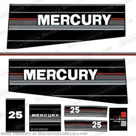 M-25-89-94 Discontinued Decals Fits Mercury 25hp Outboard Engine - 1989-1994