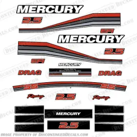 M-260-2.5-pt-rsg Discontinued Decals Fits Mercury 260hp 2.5l Racing - Custom Red/silver/dark Grey