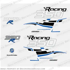 M-350-rac-ver-bb-m Discontinued Decals Fits Mercury 350hp Verado Racing - Black / Blue Matte