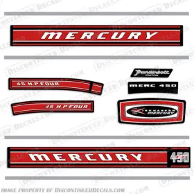 M-45-68 Discontinued Decals Fits Mercury 1968 45hp Outboard Motor Engine
