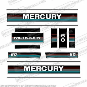 M-60-89-t Discontinued Decals Fits Mercury 1989-1990 60hp Outboard Teal