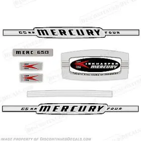 M-65-64 Discontinued Decals Fits Mercury 1964 65hp Outboard Engine