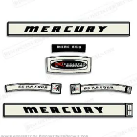 M-65-66 Discontinued Decals Fits Mercury 1966 65hp Outboard Engine