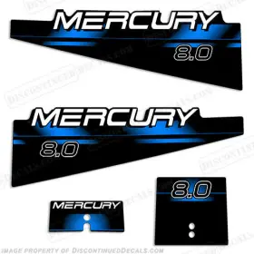 M-8.0-94-99-b Discontinued Decals Fits Mercury 8.0hp Decal Kit - 1994 1999 Blue