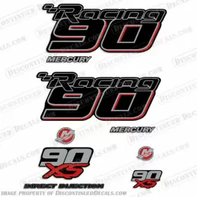 M-90-xs-2018 Discontinued Decals Fits Mercury Racing Optimax 90 Xs Dfi Decal Set