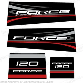 M-for-120-b Discontinued Decals Fits Mercury Marine Force 120hp Outboard Motor Decal Kit - Black