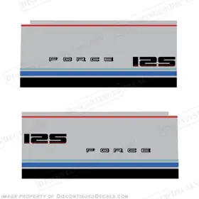 M-for-125-84 Discontinued Decals Fits Mercury Marine Force 125hp Outboard Motor Decal Kit - 1984