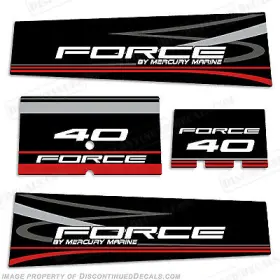 M-for-40-b Discontinued Decals Fits Mercury Marine Force 40hp Outboard Motor Engine - Black